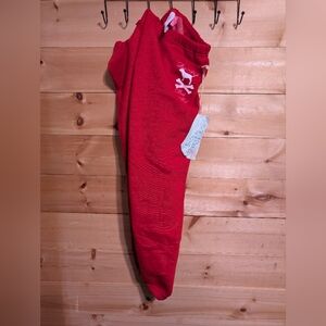 PINK Victorias Secret Red Sweatpants with White Logo